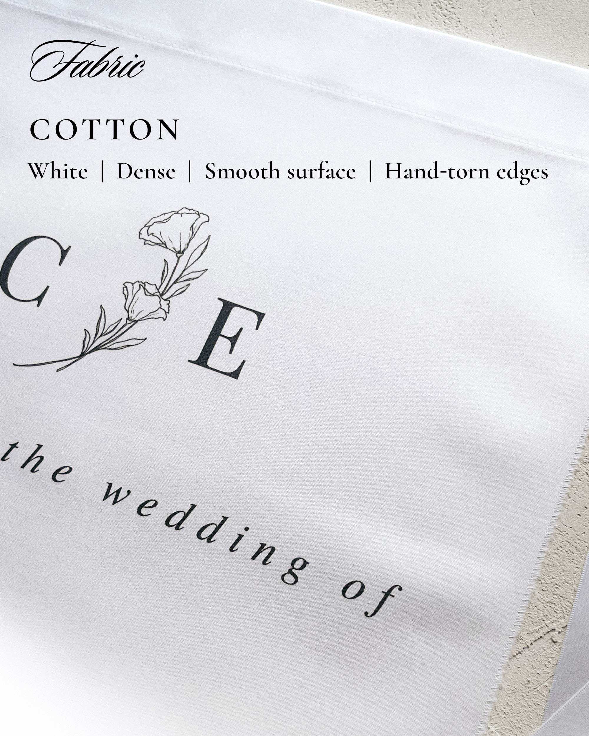 Floral Fabric Wedding Welcome Sign "Samantha and Robert"